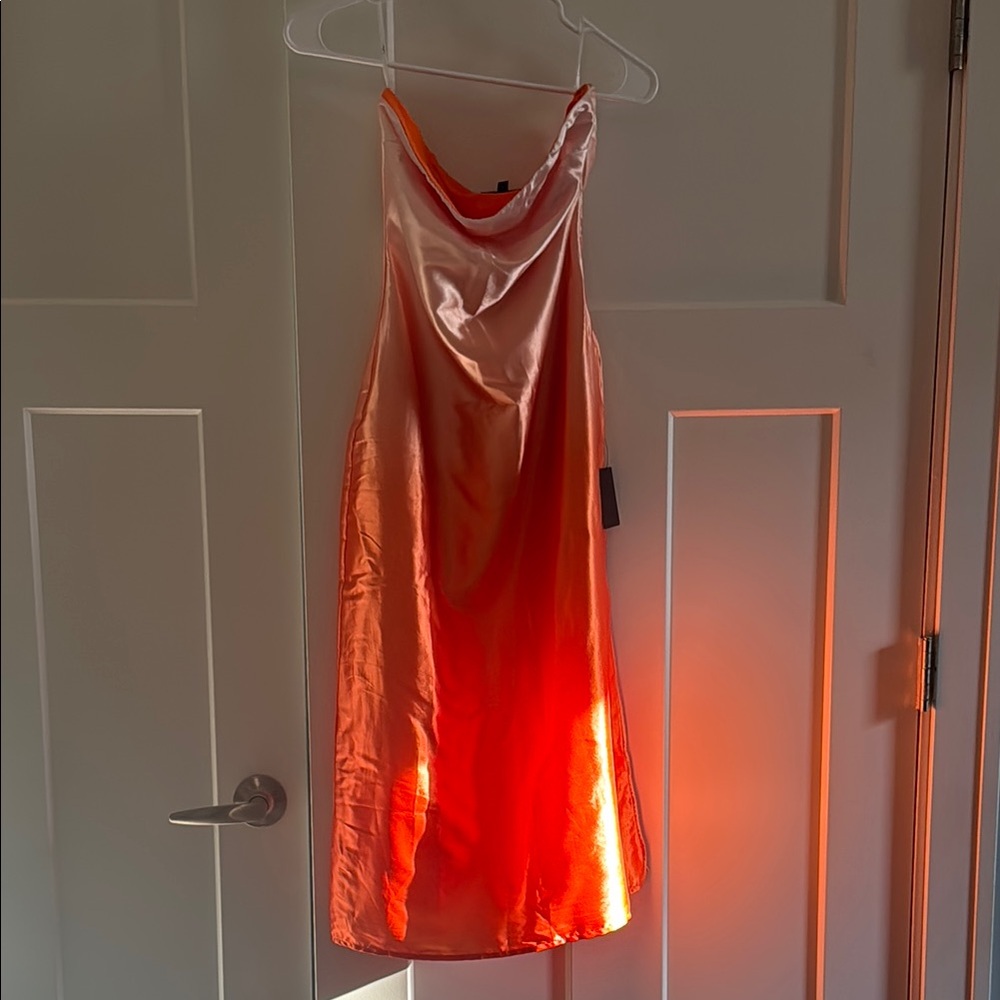 Lulu's Orange Backless Dress